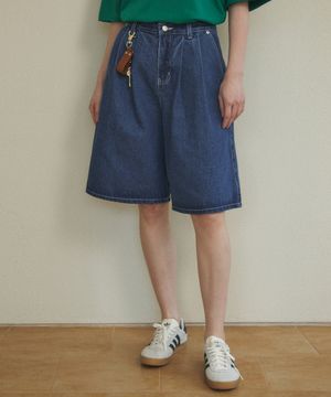 W/버뮤다 투턱 워시드 데님 팬츠(4color)