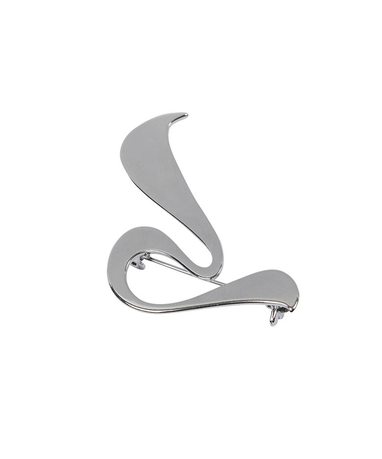 CURVED L BROOCH(SILVER)
