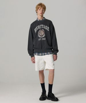 맨 턱 화이트 데님 숏팬츠 BOBDP244M