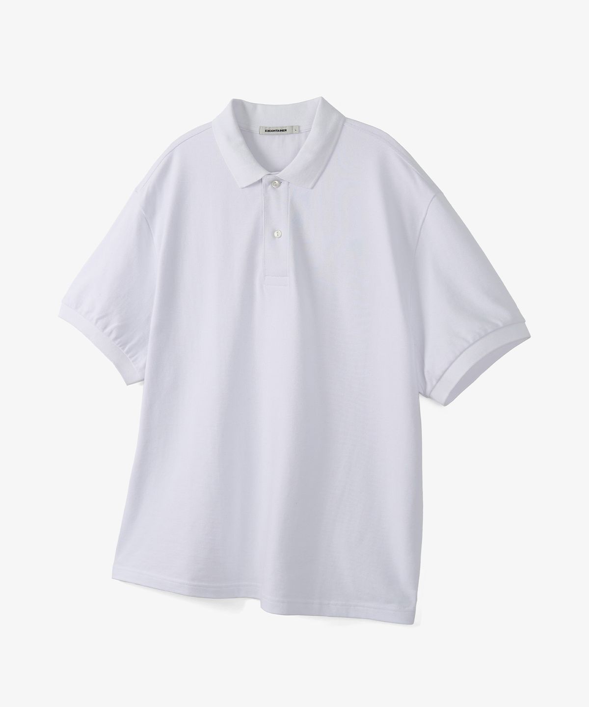 엑스컨테이너(EXCONTAINER) 베이직 피케 하프 티셔츠 (WHITE)