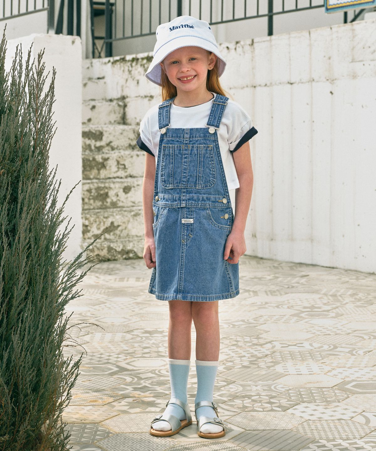 마리떼 키즈(MARITHÉ KIDS) ENFANT OVERALL DENIM SKIRT blue