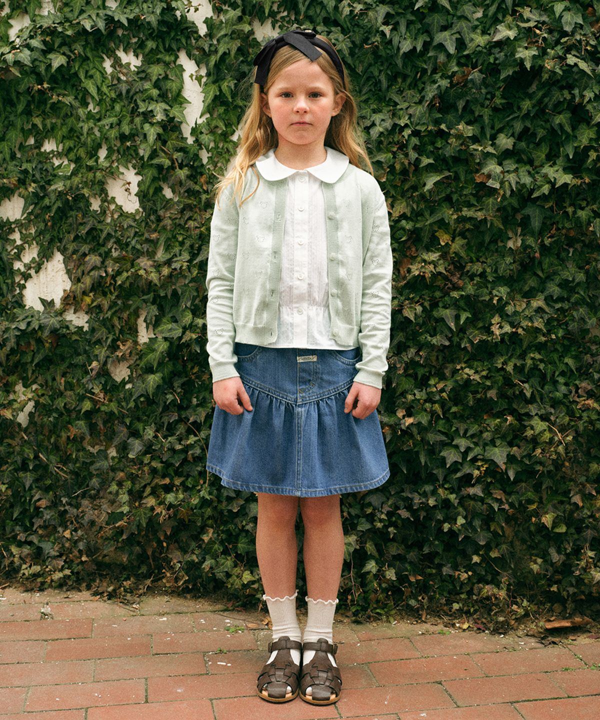 마리떼 키즈(MARITHÉ KIDS) ENFANT DENIM GATHER SKIRT blue