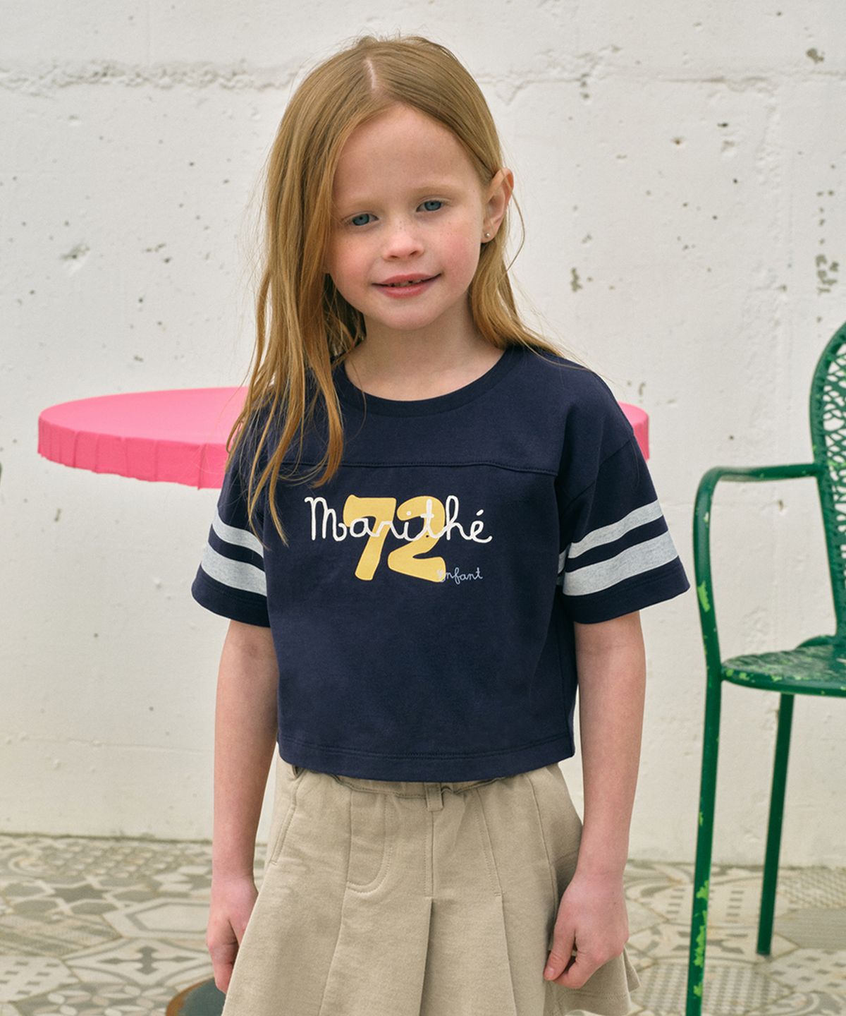 마리떼 키즈(MARITHÉ KIDS) ENFANT FOOTBALL TEE navy