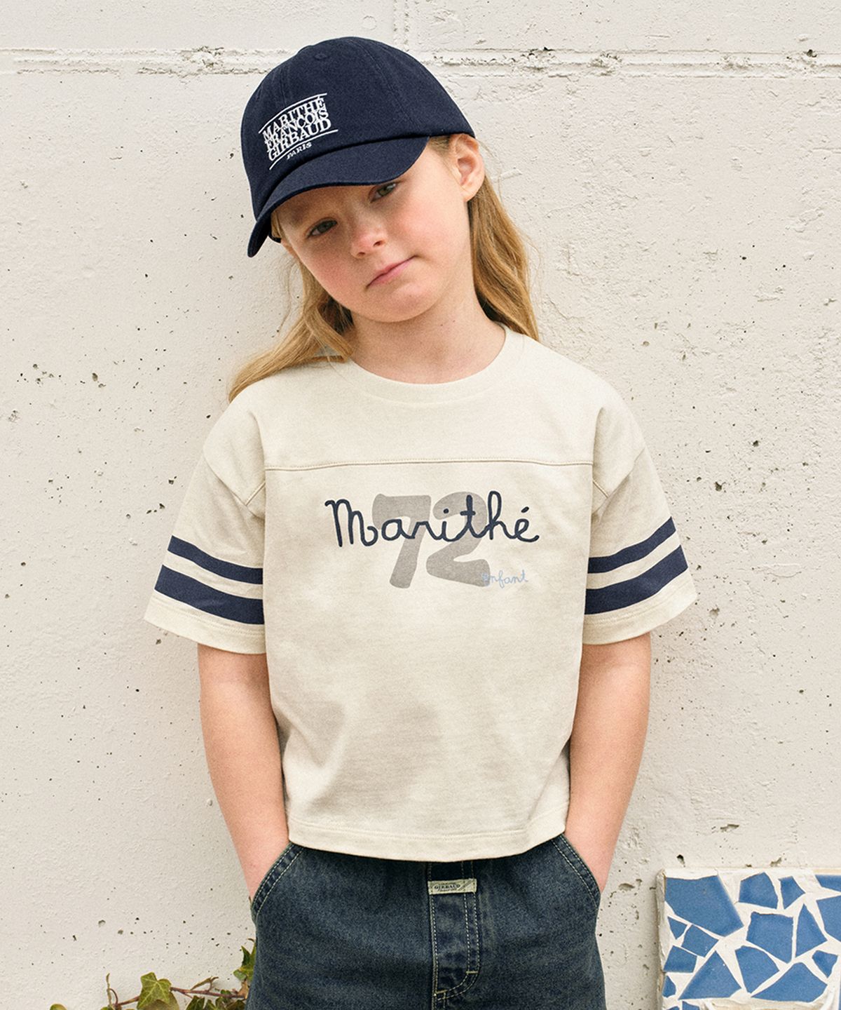 마리떼 키즈(MARITHÉ KIDS) ENFANT FOOTBALL TEE light beige