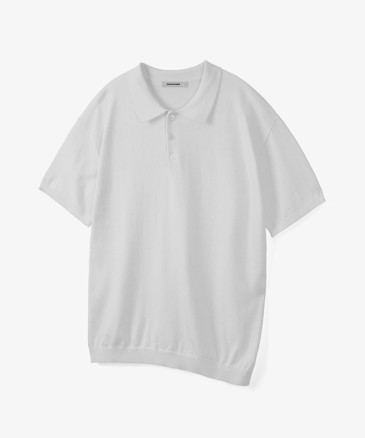 엑스컨테이너(EXCONTAINER) 쿨 카라 하프 니트 (WHITE)