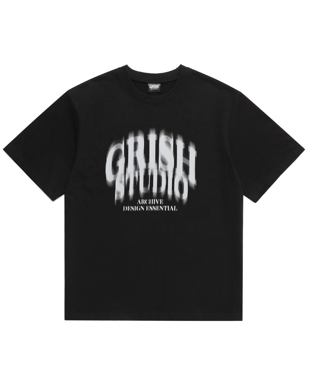 그리쉬(GRISH) 시그니쳐 블러 로고 티셔츠 블랙