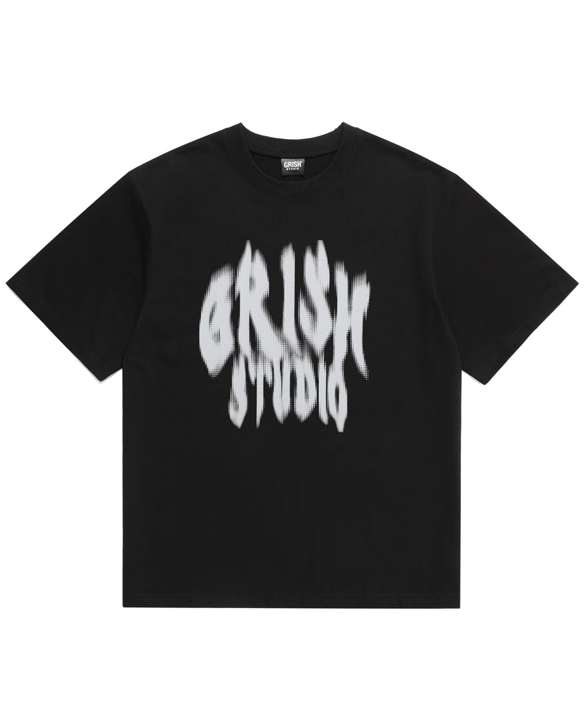 그리쉬(GRISH) 러프블러 로고 티셔츠 블랙