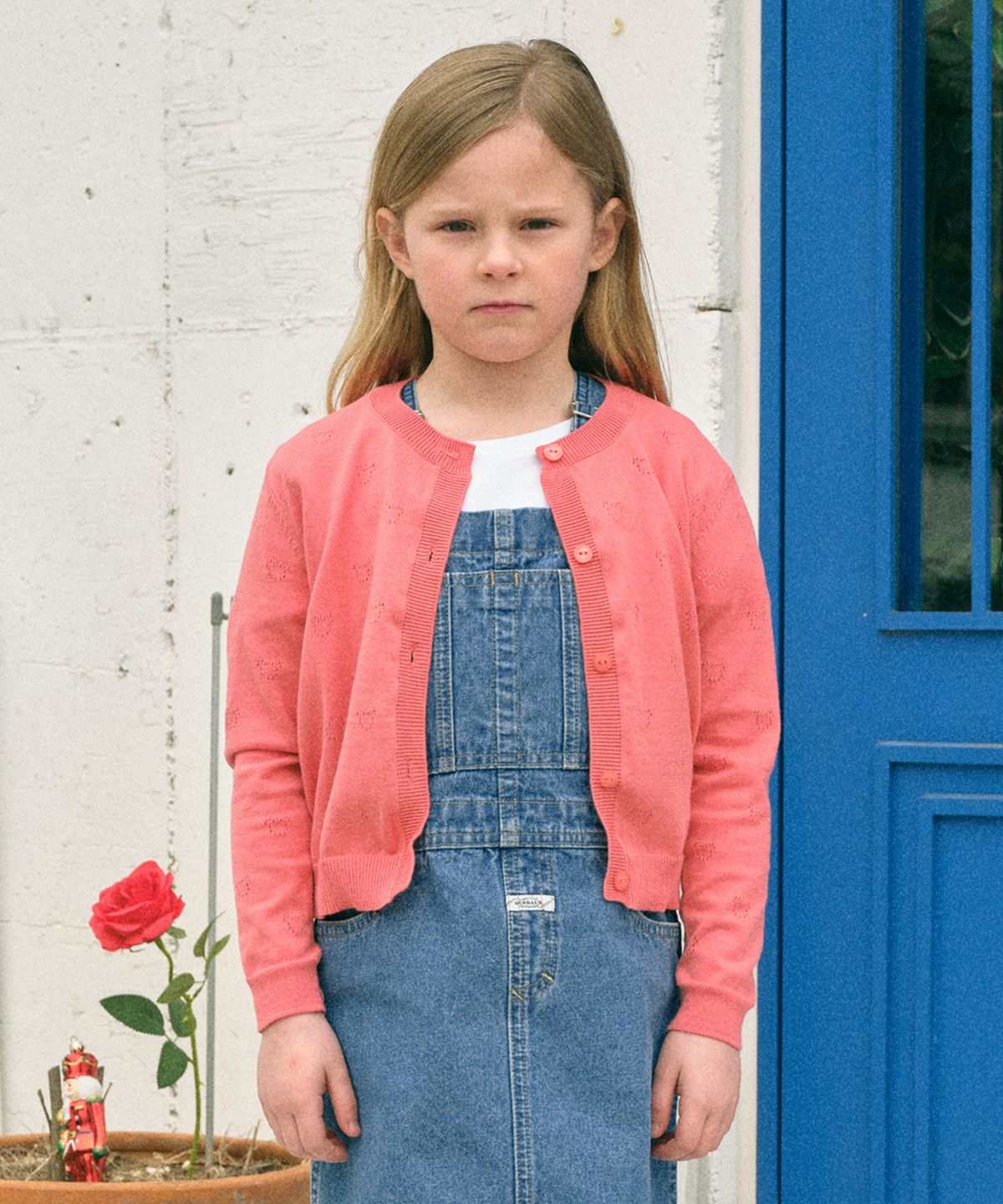 마리떼 키즈(MARITHÉ KIDS) ENFANT W POINTELLE CARDIGAN coral pink