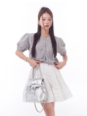 SWEAT PUFF CARDIGAN_GREY