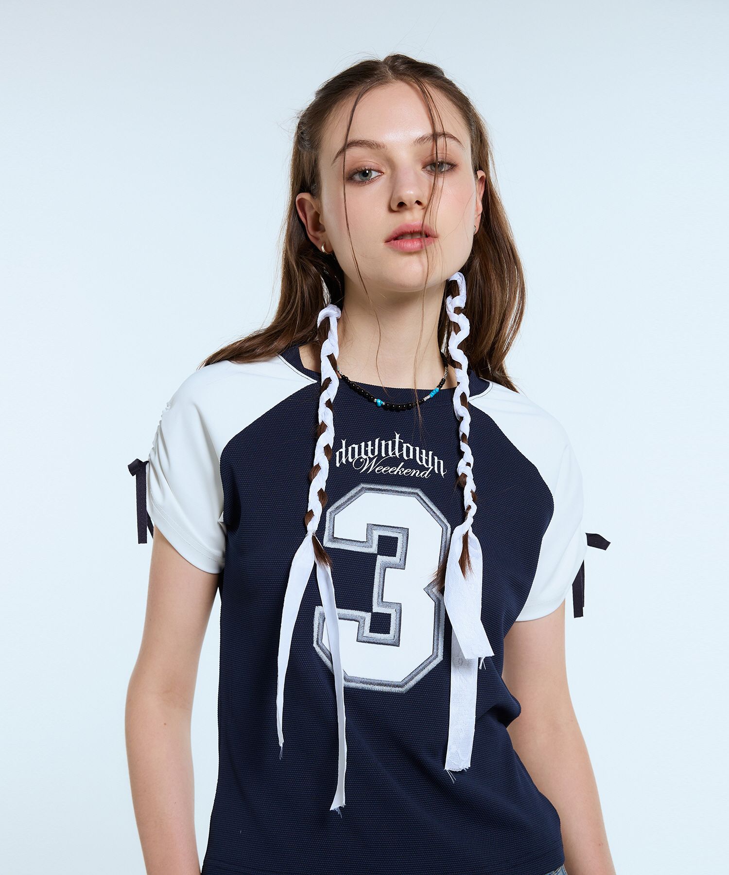 ★送料・関税込★LARTIGENT★L11 CROP FOOTBALL TOP★ MUSINSA公式 | LARTIGENT L11 CROP FOOTBALL TOP(NAVY)