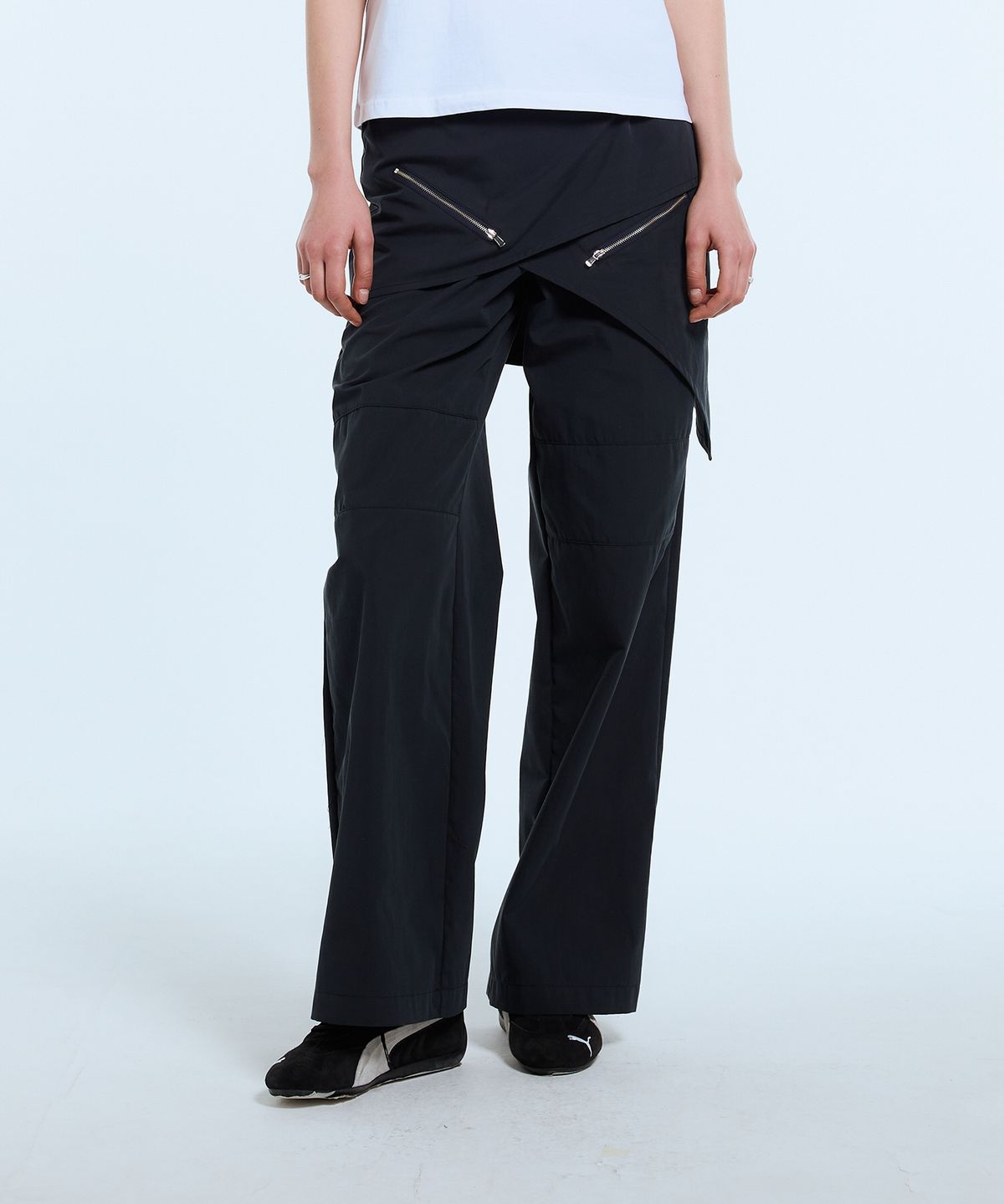 라티젠(LARTIGENT) L11 WRAP SKIRT PANTS(NAVY)