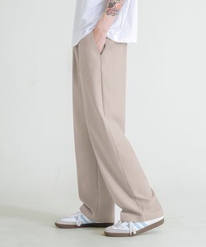 이지 세미 와이드 밴딩 슬랙스 [베이지]