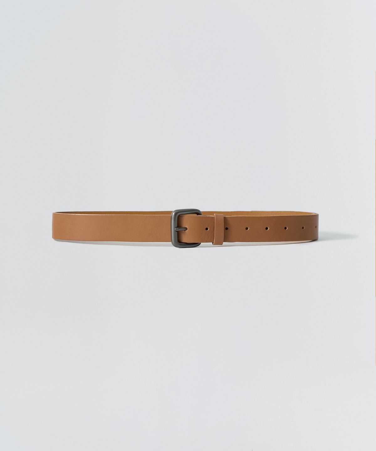 이지오(EZIO) Vintage Square leather belt_Camel