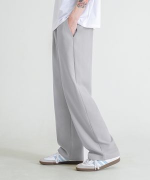 이지 세미 와이드 밴딩 슬랙스 [그레이]