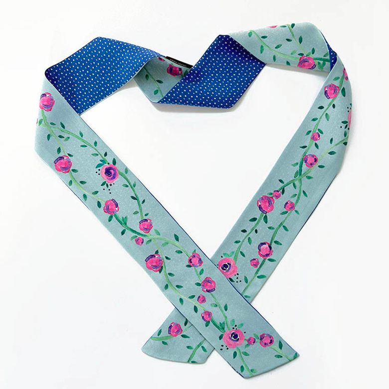 Rose Pop Silk Tie Scarf 로즈 팝 실크 타이 스카프