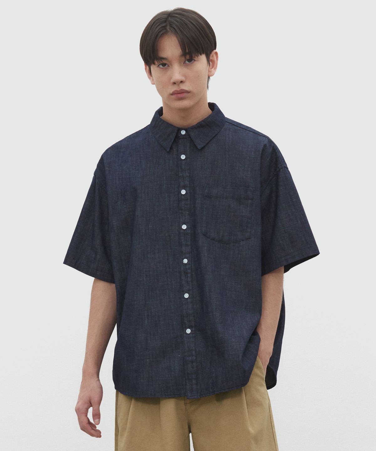 데케트(DECET) Over Denim Short Shirts DCSH004Indigo
