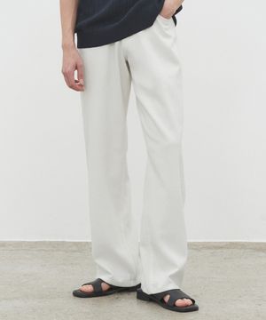 [썸머 린넨라이크]Linen Like Mid Rise Wide Jeans DCPT039Ivory