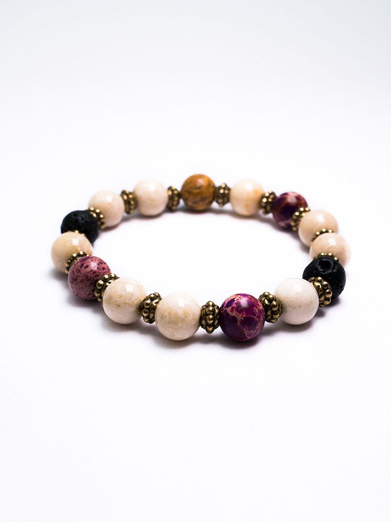 HR 279B_Gemstone Beads Bracelet (Purple)