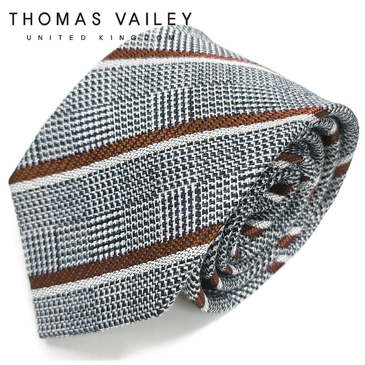 토마스 베일리(THOMAS VAILEY) 실크넥타이-티어텀 브라운 8cm