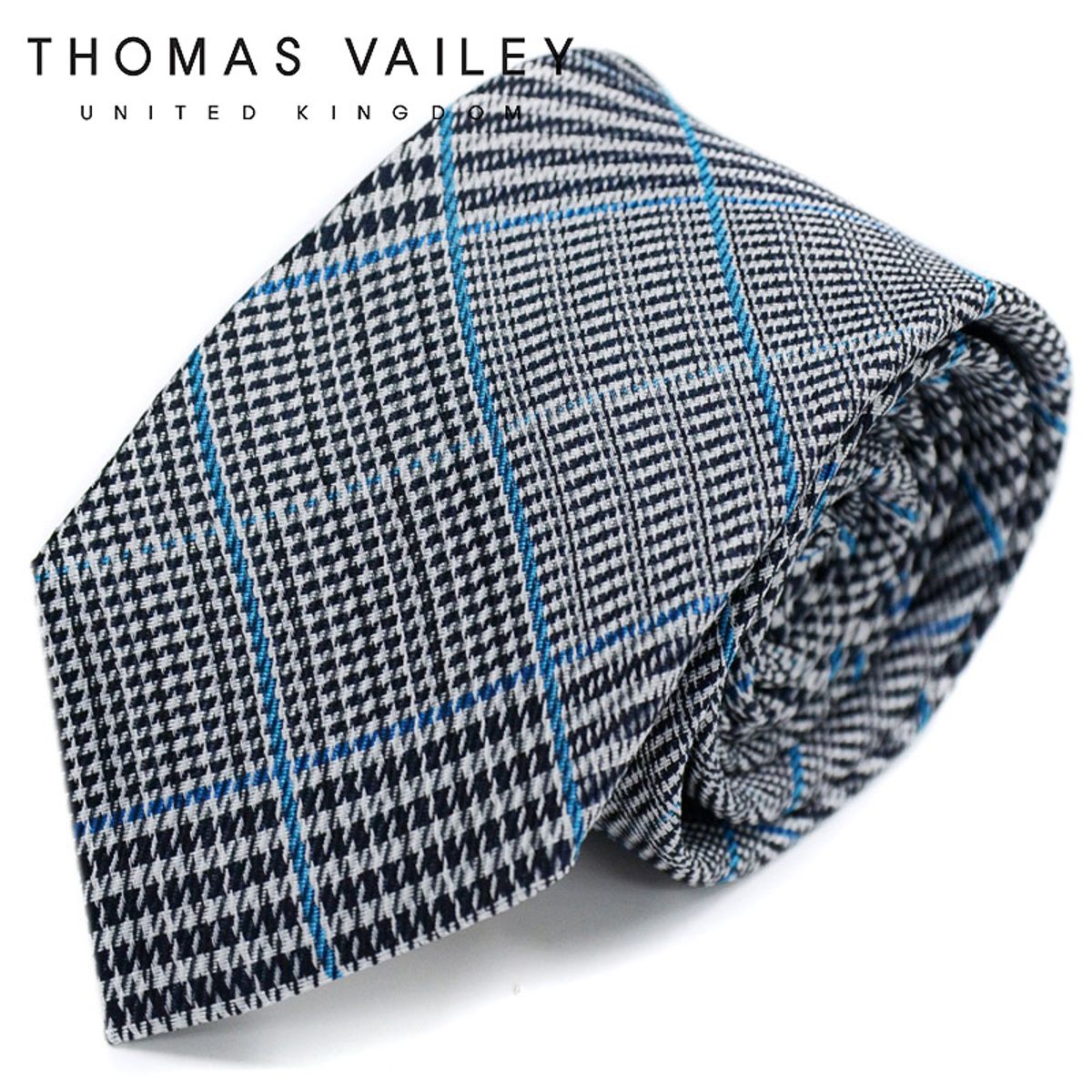 토마스 베일리(THOMAS VAILEY) 실크넥타이-비비드글렌 블루 7cm