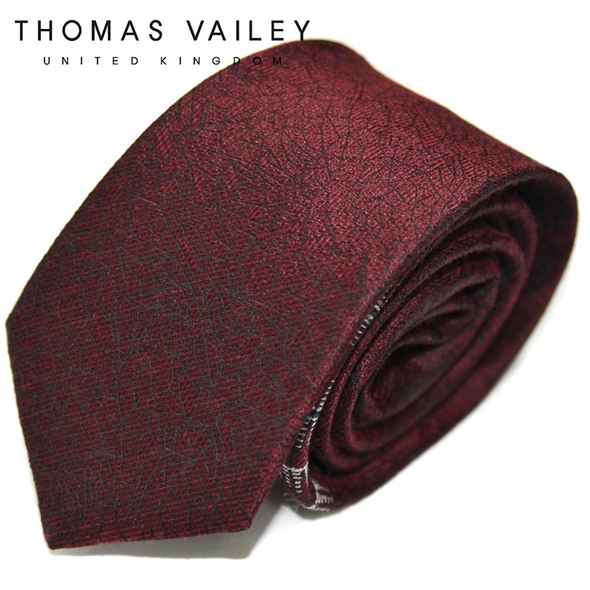 토마스 베일리(THOMAS VAILEY) 실크넥타이-쉐이드 와인 7.5cm
