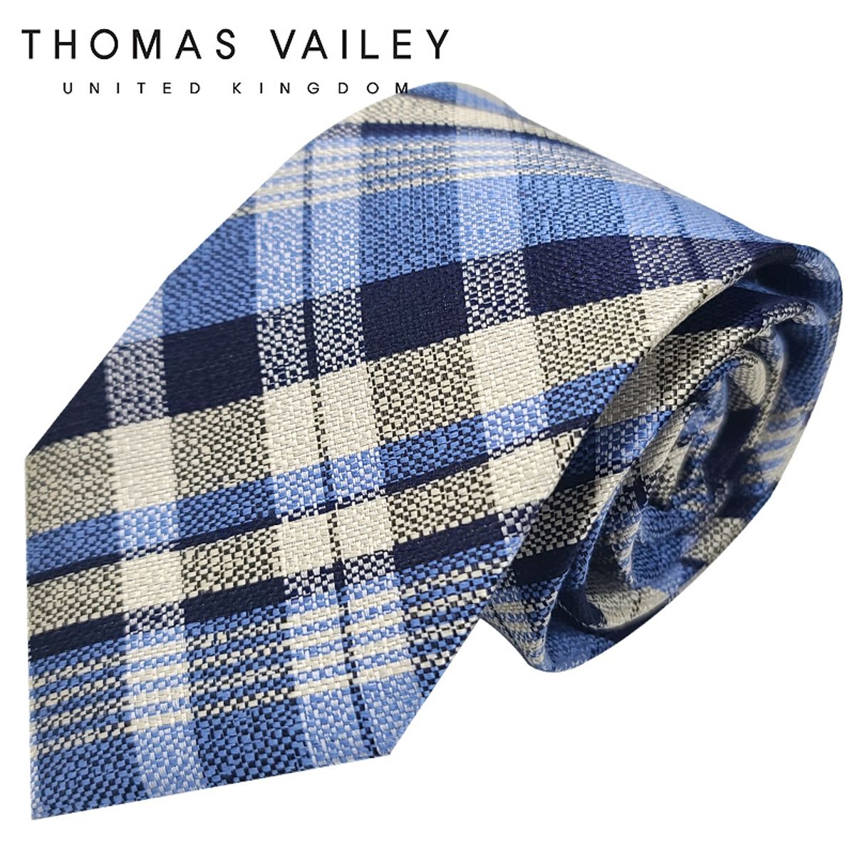 토마스 베일리(THOMAS VAILEY) 실크넥타이-소라 블루 8cm