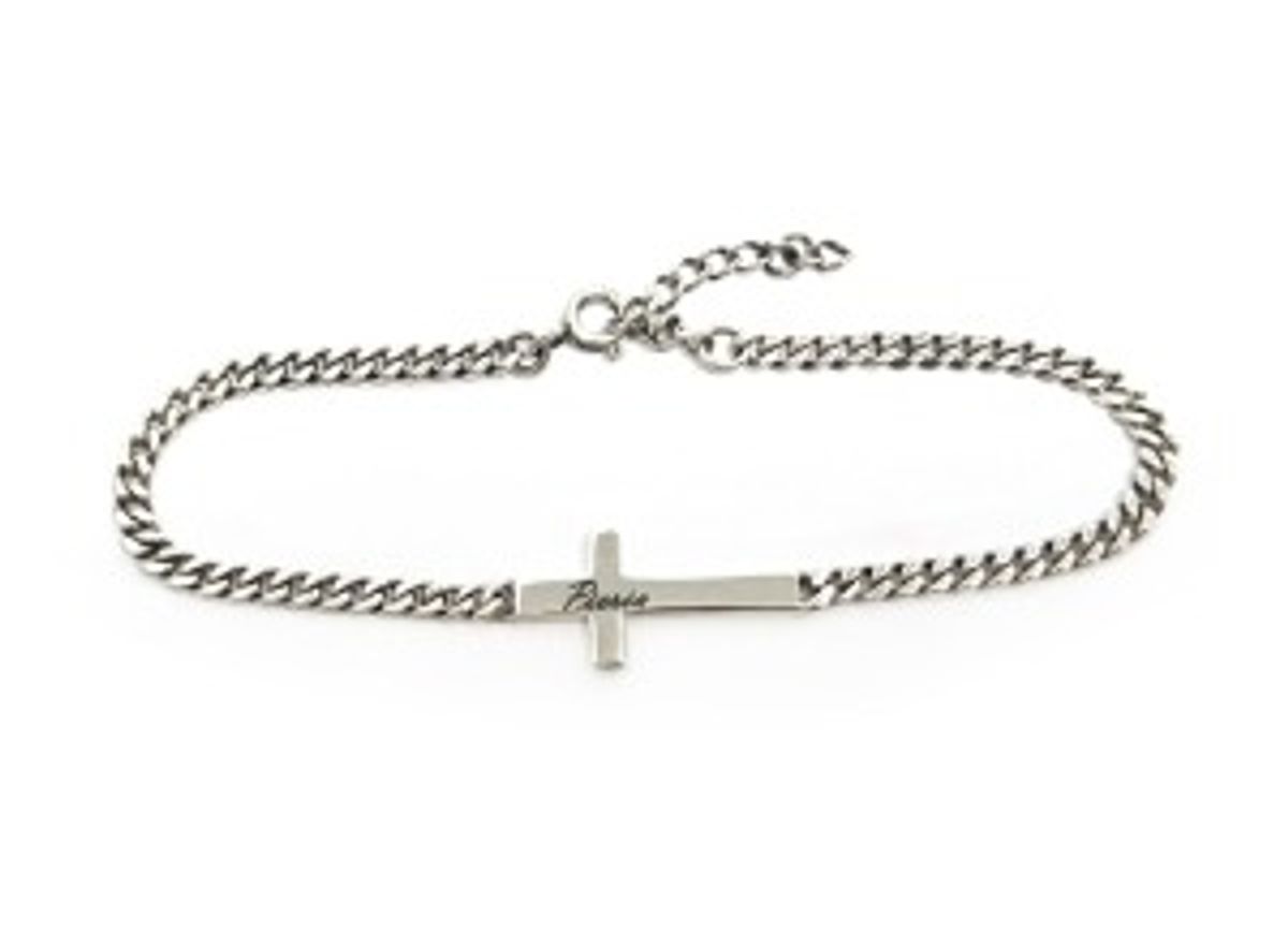 프리카 주얼리(FRICA JEWELRY) 플랫 크로스 체인 팔찌