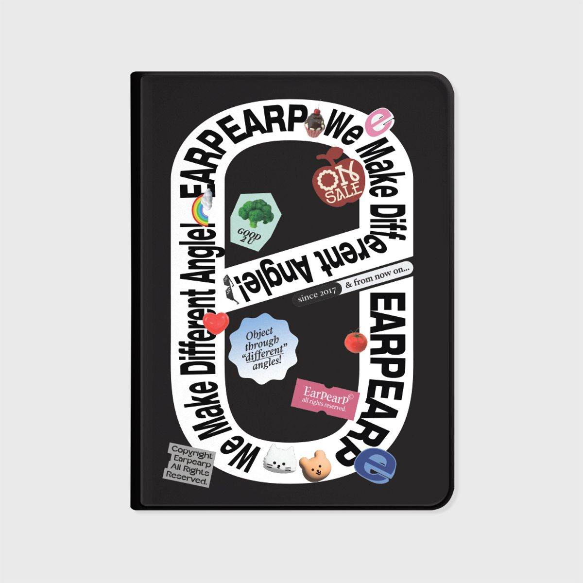 어프어프(EARPEARP) 슬로건 클립-BLACK(아이패드-커버)