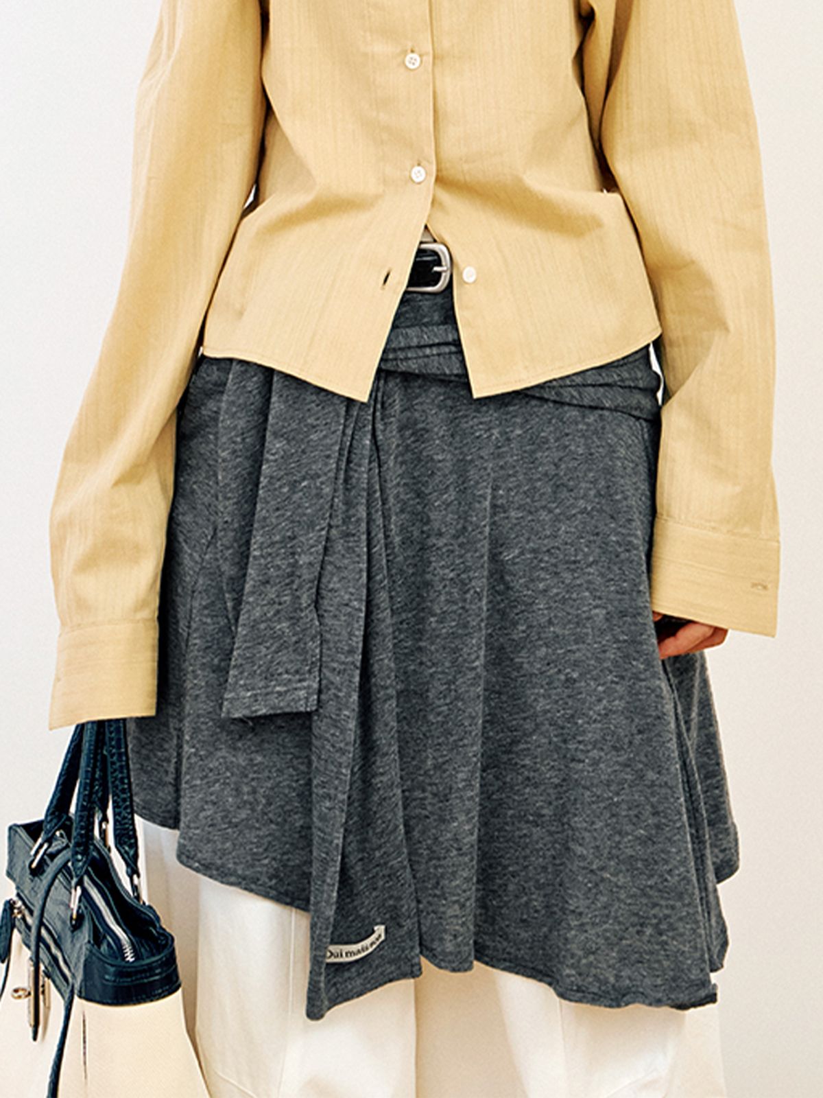 위메농(OUI MAIS NON) Clair layered tie skirts