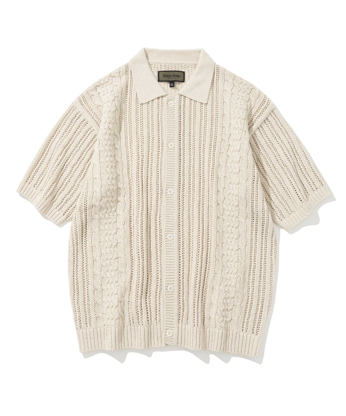 유니폼브릿지(UNIFORM BRIDGE) crochet s/s knit cardigan ivory