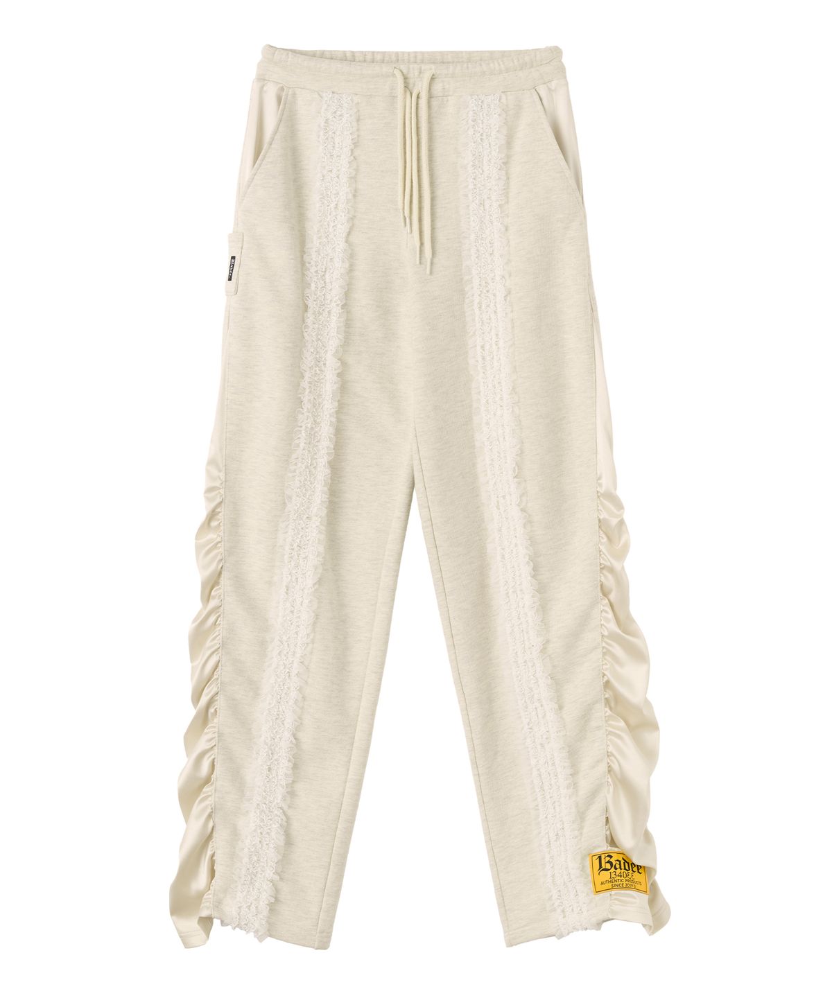 배디(BADEE) Lace Shirring Sweatpants Oatmeal