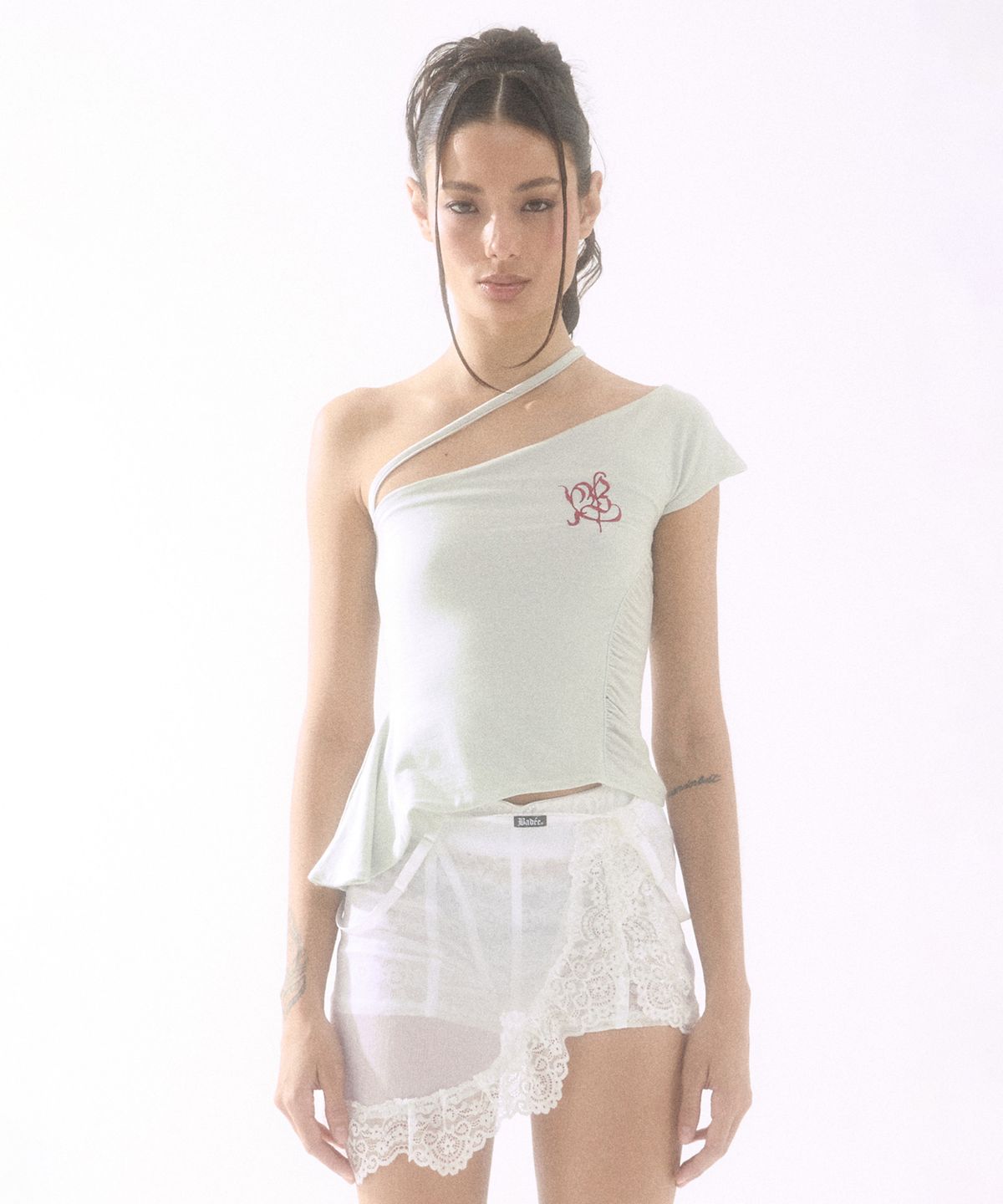 배디(BADEE) One Shoulder Drape Sleeveless Pale Mint