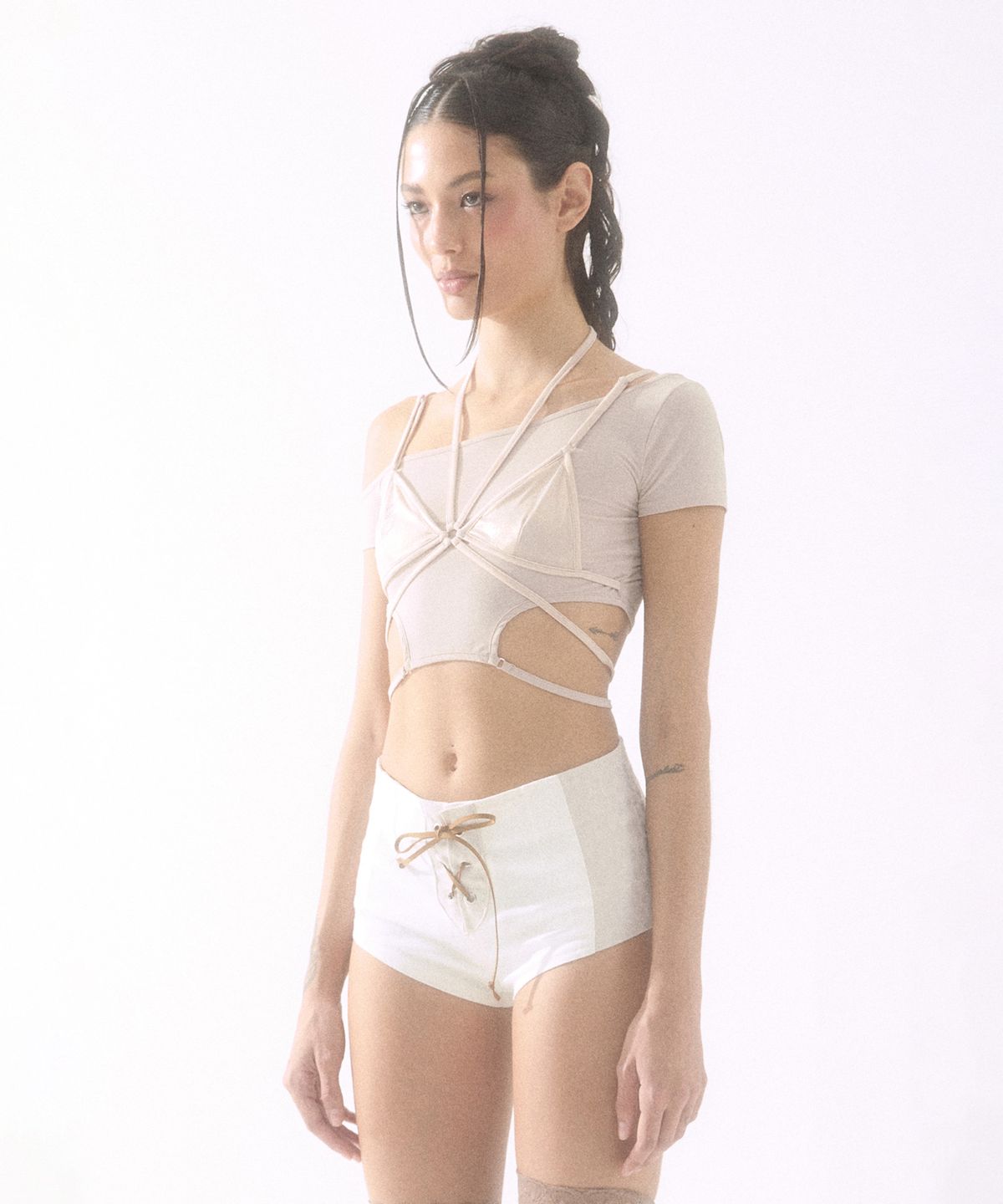 배디(BADEE) Layered Strap Bra Top Sand