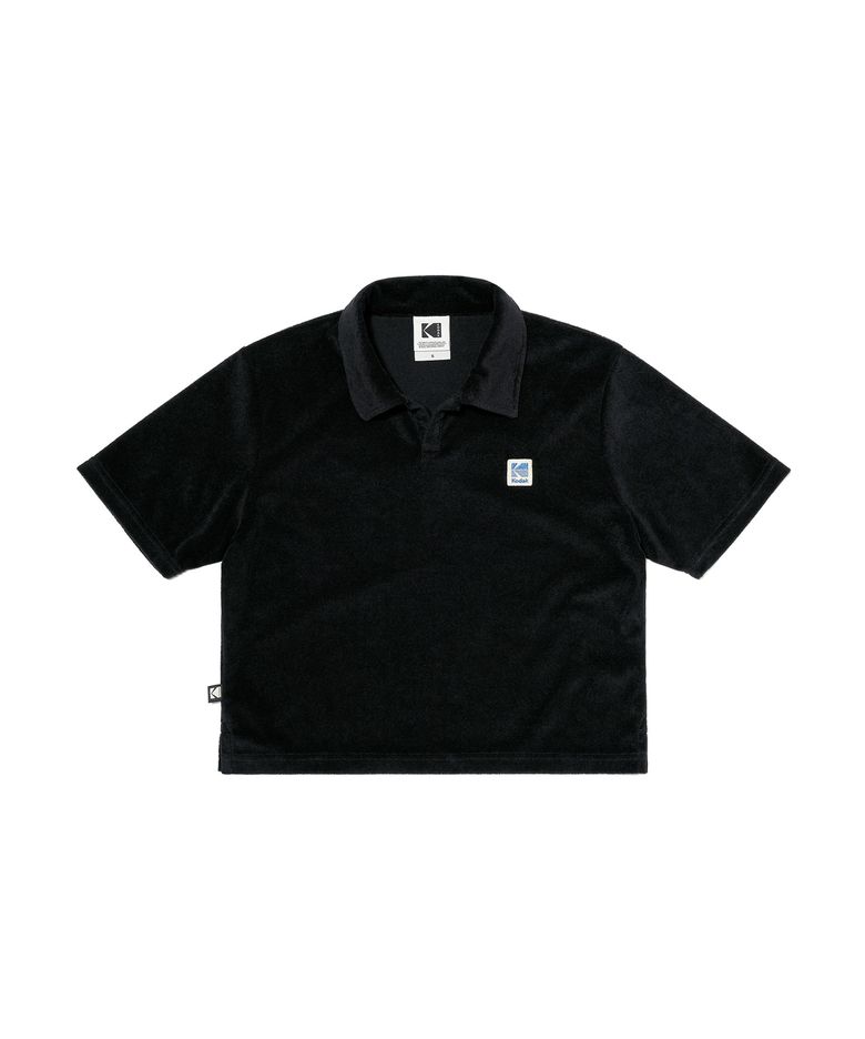 에센셜 테리 크롭 폴로티셔츠 우먼 BLACK