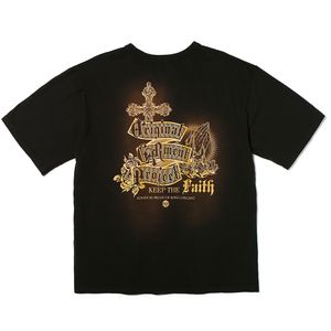 Garment Washed Lettering Graphic Tee Black