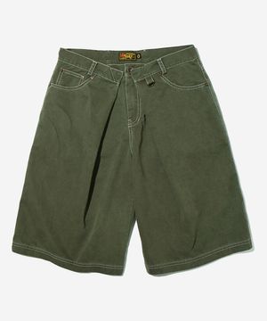 Washed Cotton Bermuda Pants Olive