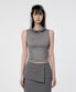 Hooded High Neck Sleeveless (FL-125_Gray)