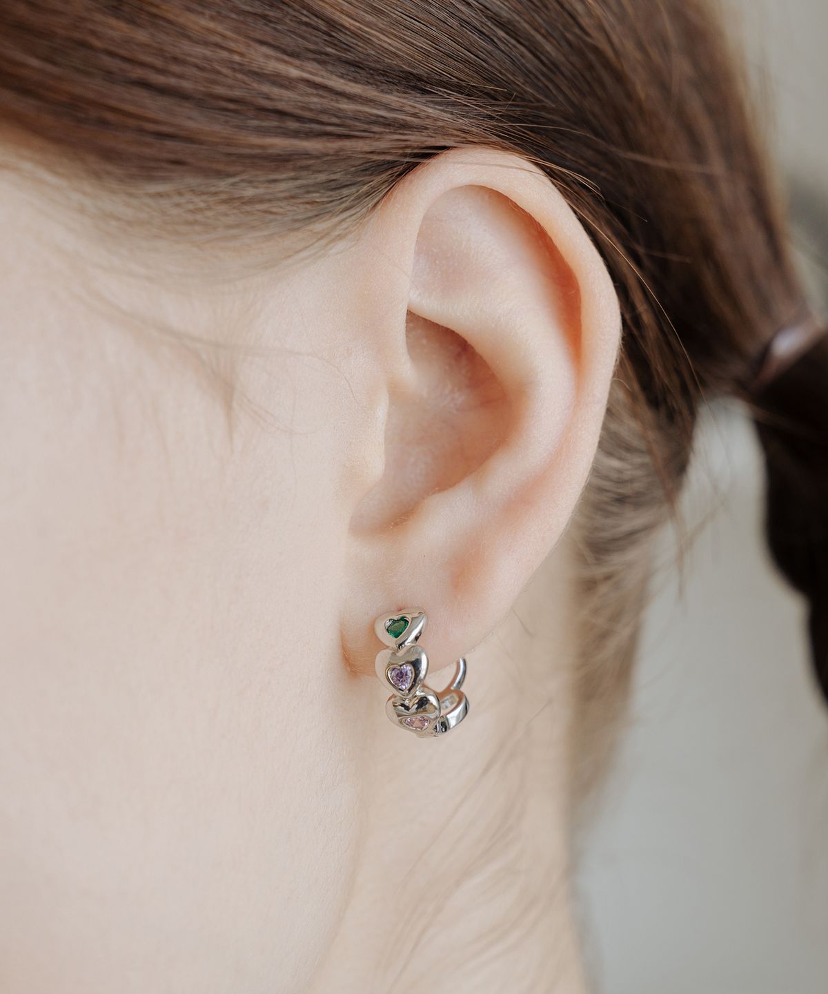 스칼렛또(SCALETTO) WIL111 Heart Color Cubic Earring