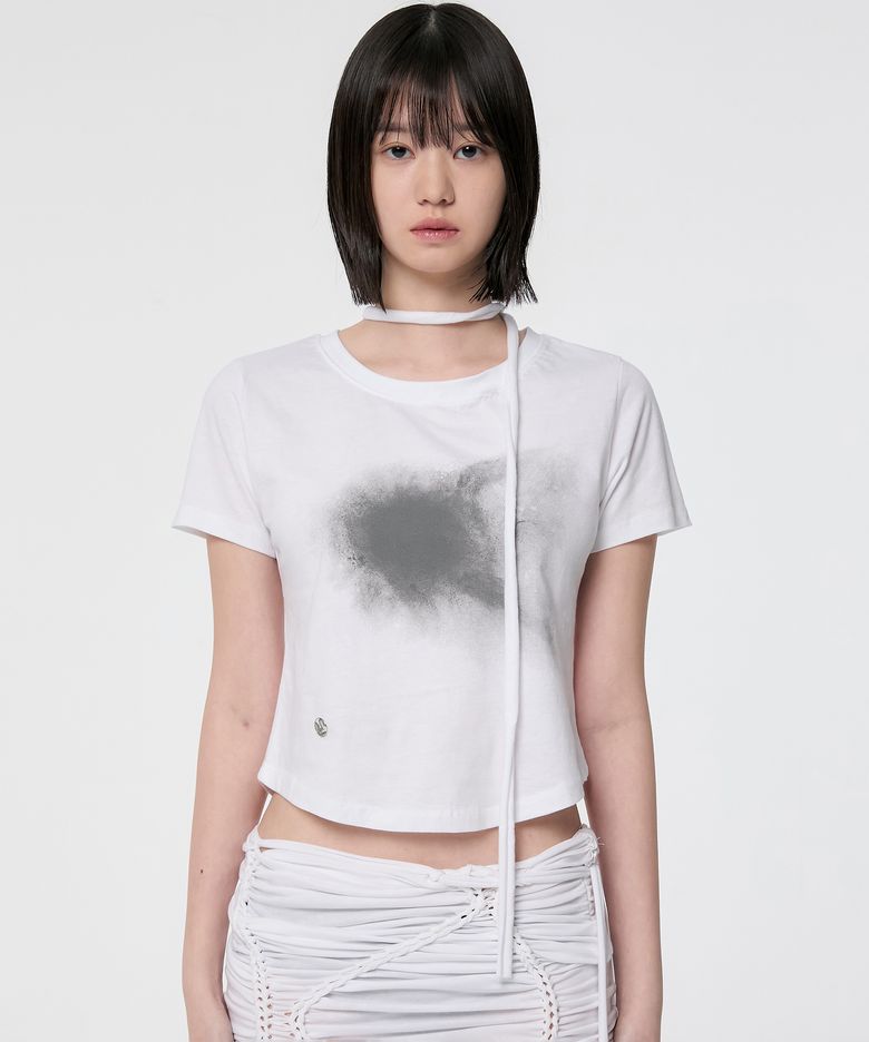 Vanish Tie Scarf T-Shirt (FL-114_White)