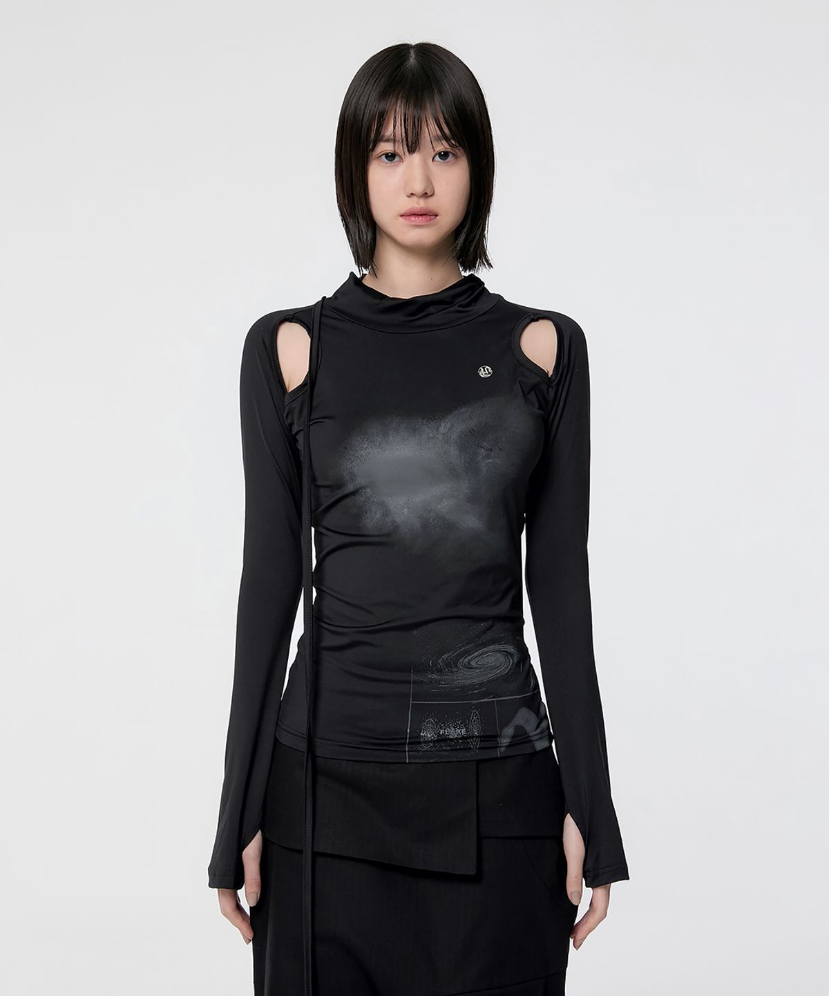 플레어업(FLAREUP) Cut-out Turtleneck Long Sleeve (FL-112_Black)