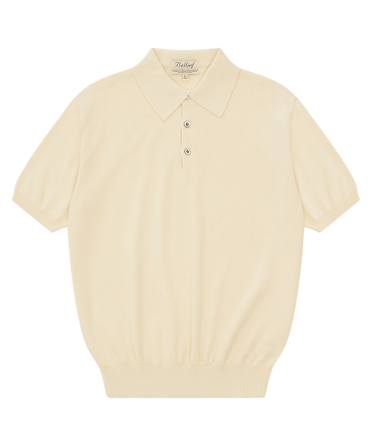 벨리프(BELLIEF) Essential Short Sleeve Polo Knit (Ecru)