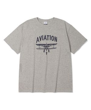 AVIATION TEE_MELANGE GRAY