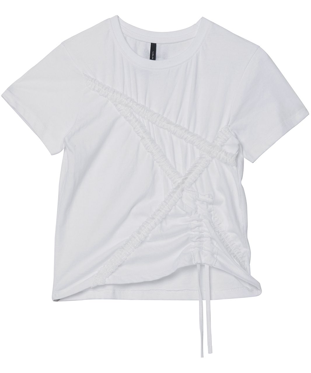 ●FLARE UP● Diagonal Strap Tshirt FL121White FL-121_White MUSINSA | FLAREUP Diagonal Strap T-shirt (FL-121_White)