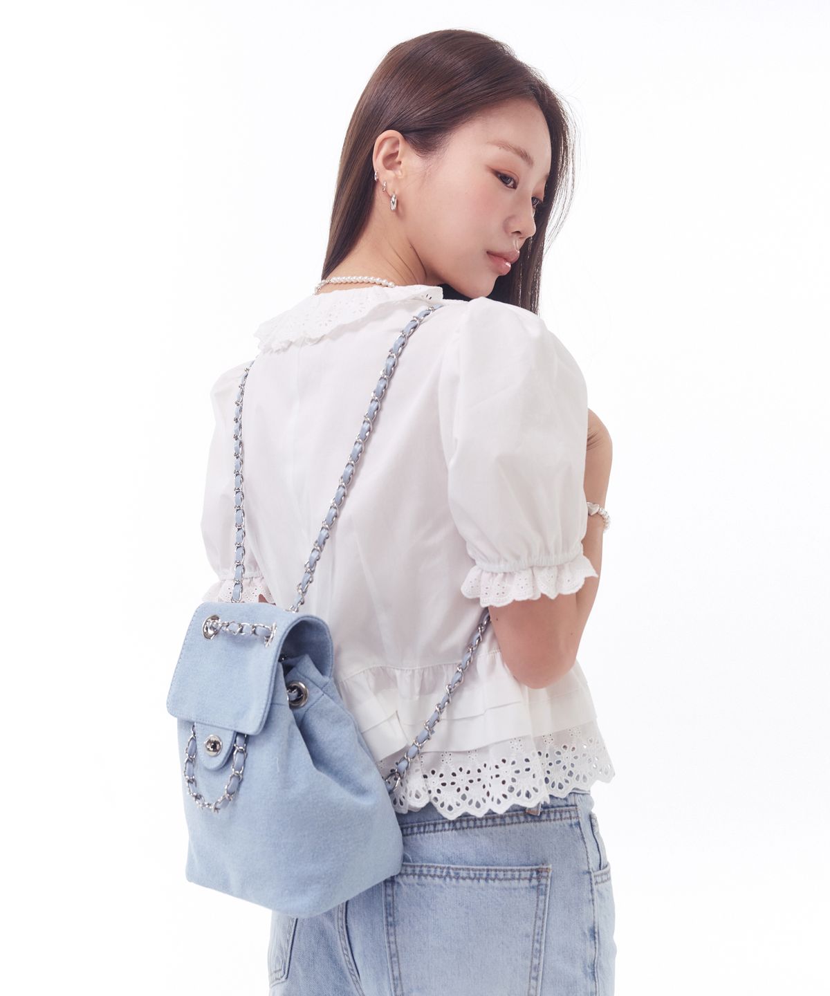 아노에틱(ANOETIC) ANC CLASSIC BACKPACK_DENIM/LIGHT BLUE
