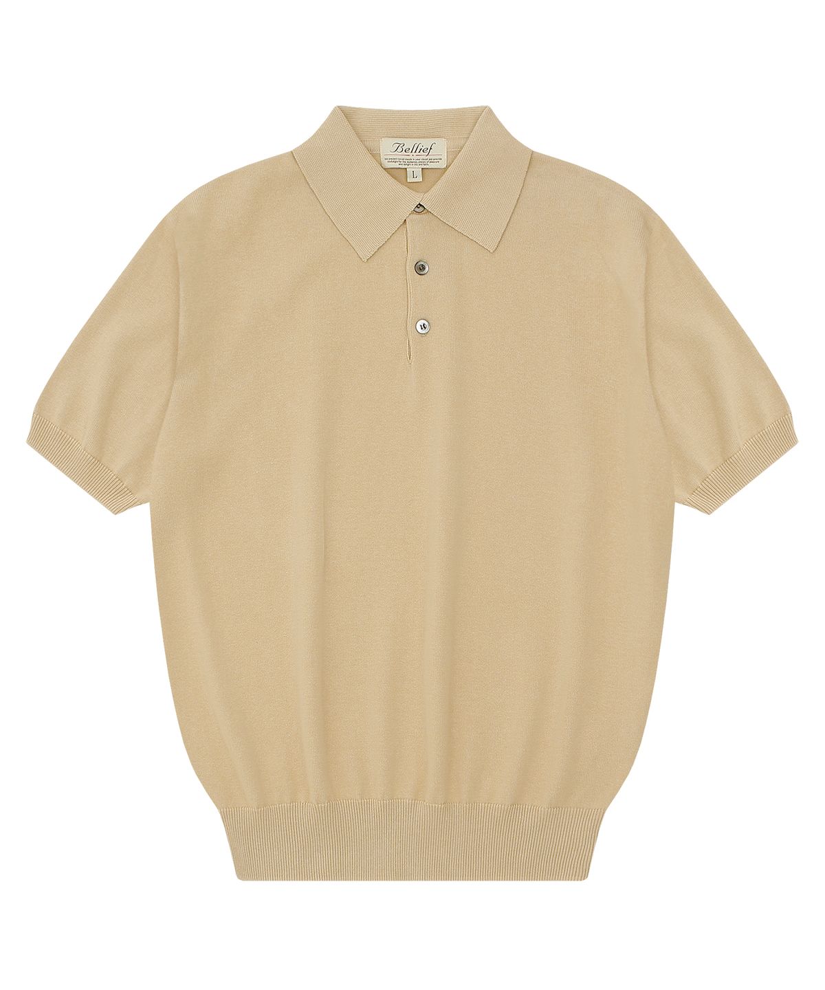 벨리프(BELLIEF) Essential Short Sleeve Polo Knit (Beige)