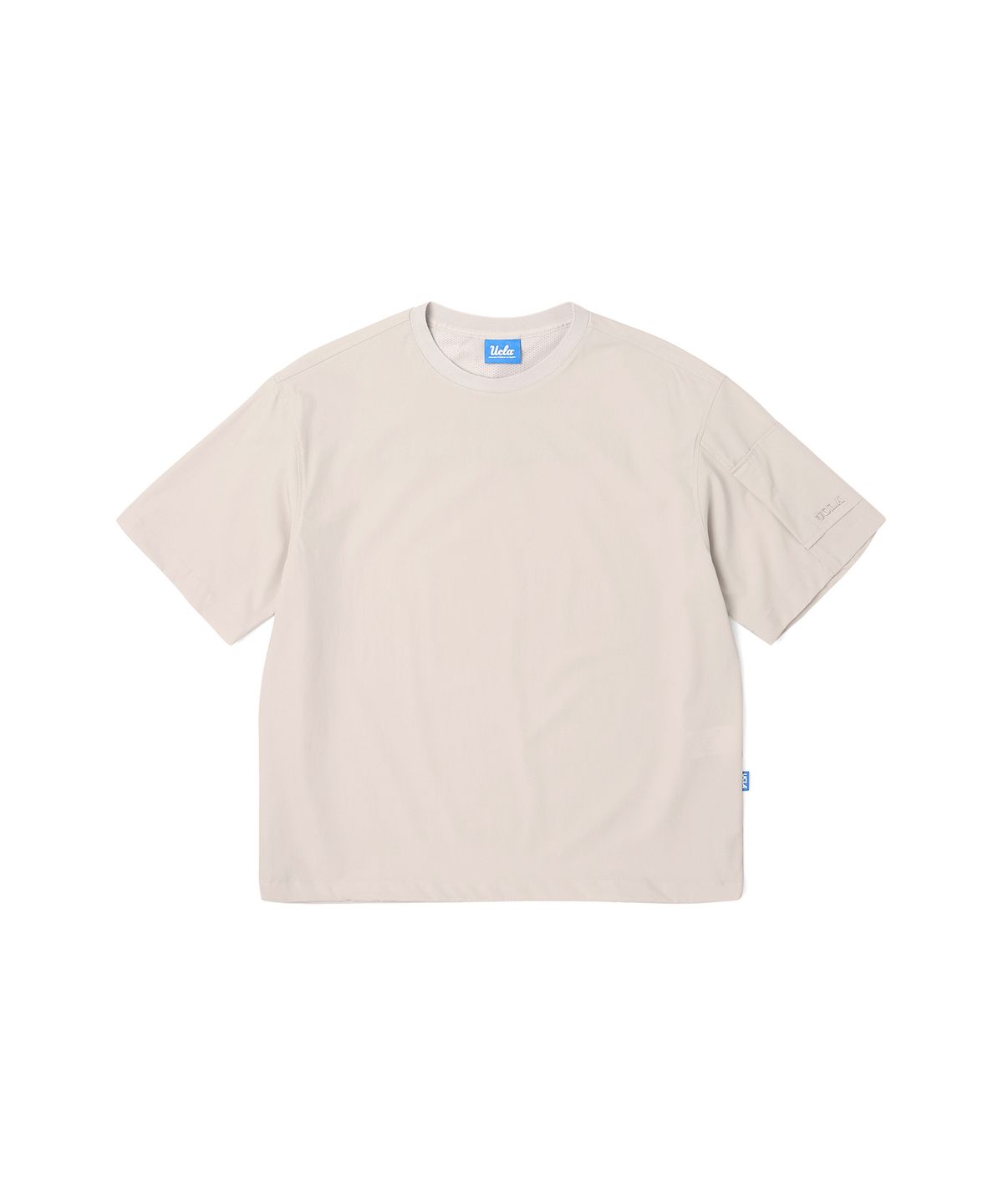 유씨엘에이(UCLA) 남녀공용 나일론 스판 소매 포켓 우븐 티셔츠[LT-BEIGE](UA4ST95_23)