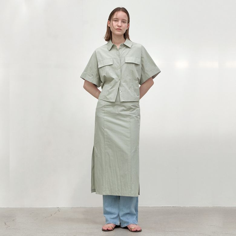 ESSENTIAL PIN TUCK SET-UP SKIRT(SK-4921)