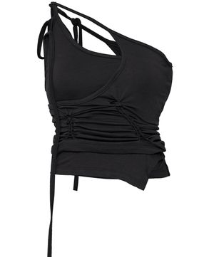 [SET] Handmade Twisted Layered Top (FL-118_Black)