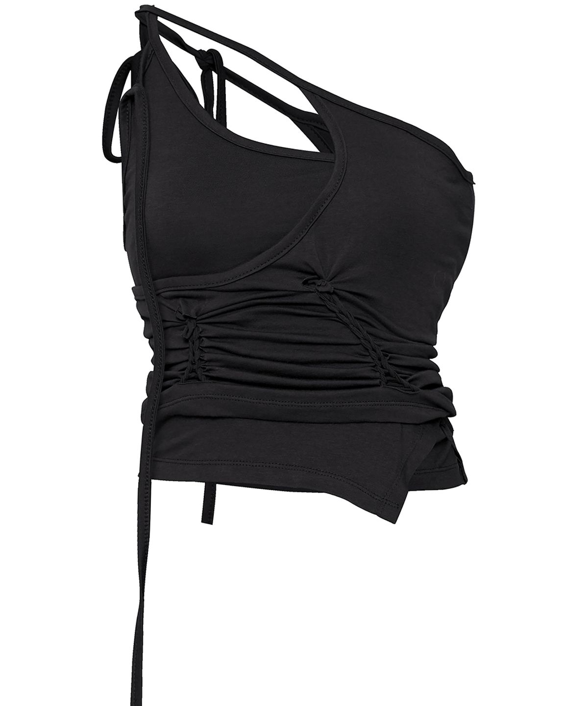 플레어업(FLAREUP) [SET] Handmade Twisted Layered Top (FL-118_Black)
