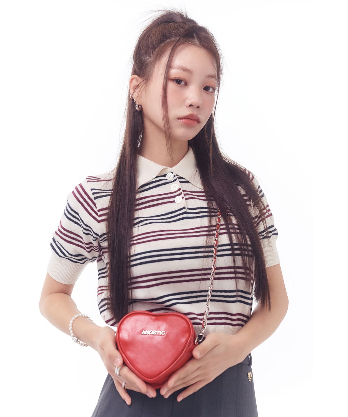 아노에틱(ANOETIC) HEART CHAIN MINI BAG_RED